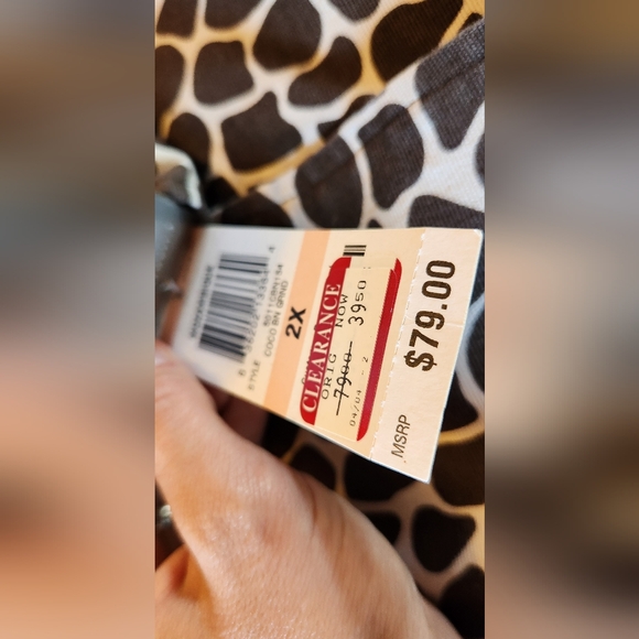 Charter Club Giraffe Print Button Up Lightweight Jacket Blazer Top Size 2X - Picture 9 of 10